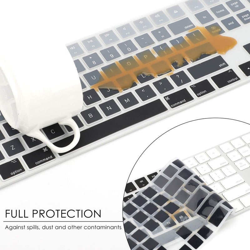 Allinside Ombre Gray Cover for Apple iMac Magic Wireless Keyboard with Numeric Keypad MQ052LL/A A1843 US Layout - Image 5